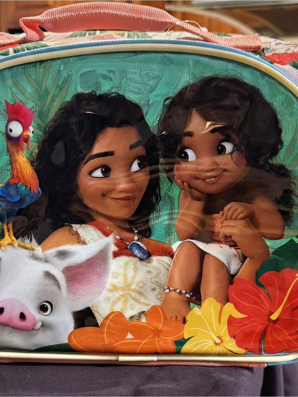Disney Moana Lunch bag - Pink & Teal with Orange Accents